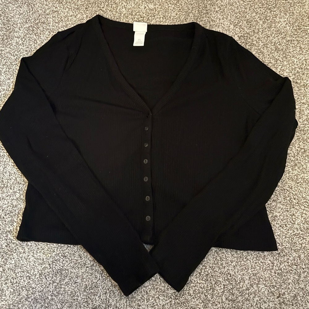 H&M Black Ribbed Knit Sweater